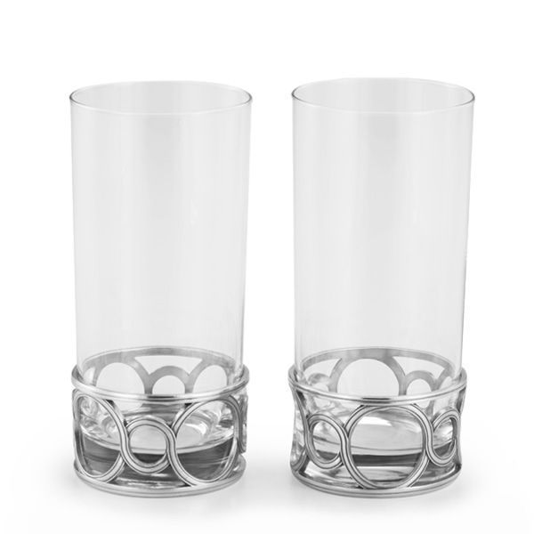 Medallion Highball Glass Pair