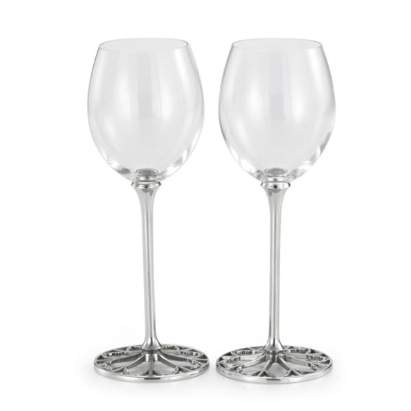 Tracery White Wine Glass Pair